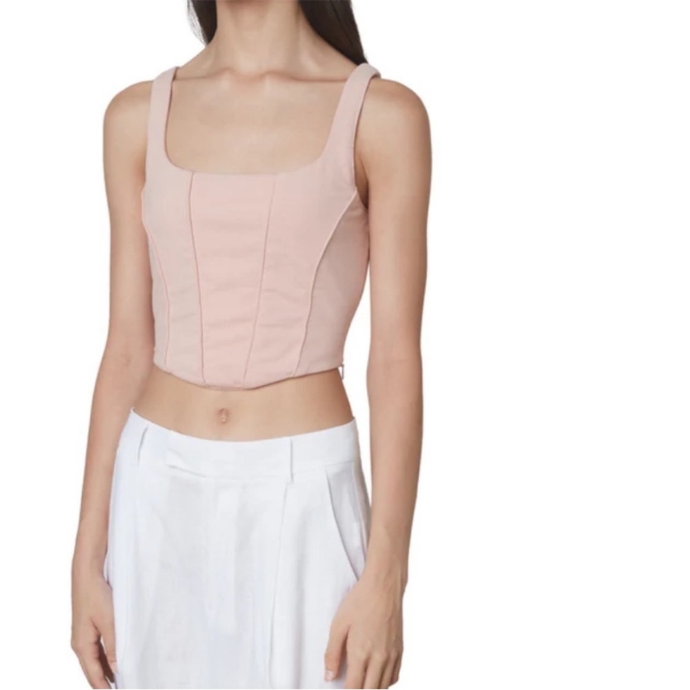 Nia The Brand Structured Crop Top in Blush Pink